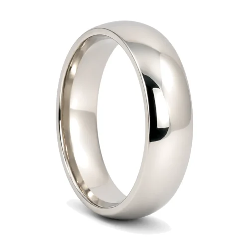 Titanium Polished Mens 6mm Wedding Band