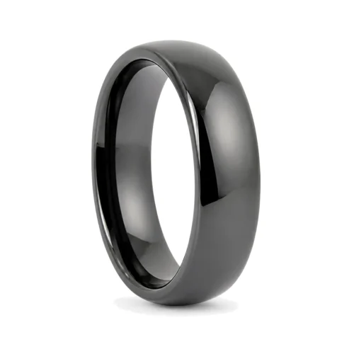 High Polished Black 6mm Ceramic Ring