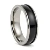 Mens Titanium Ring With Wide Black Centerline
