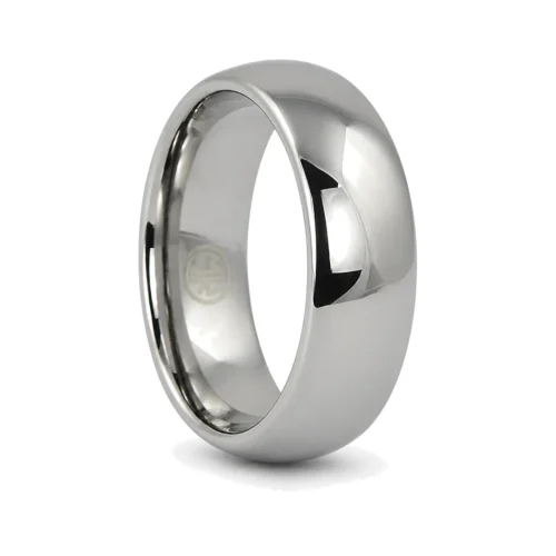 Polished 8mm Tungsten Mens Ring
