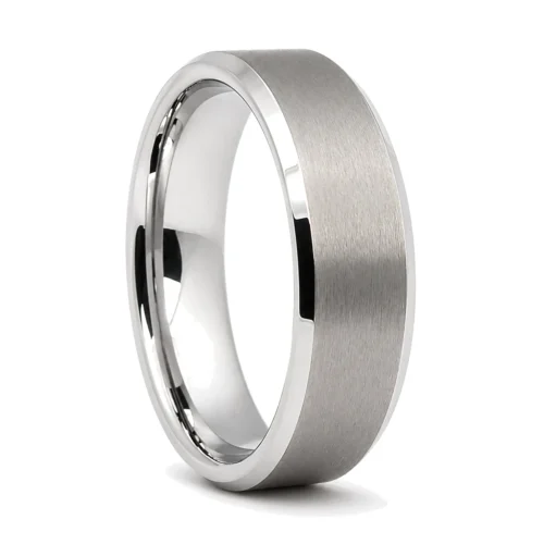 Mens Brushed Tungsten 6mm Wedding Ring