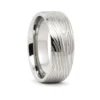 Titanium 8mm Ring With Embossed Wood Pattern