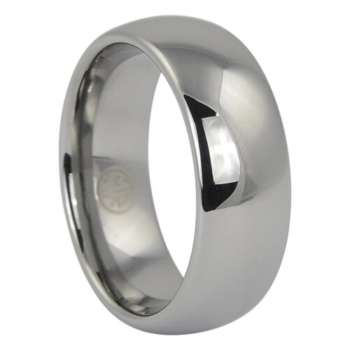 Polished 8mm Tungsten Mens Ring