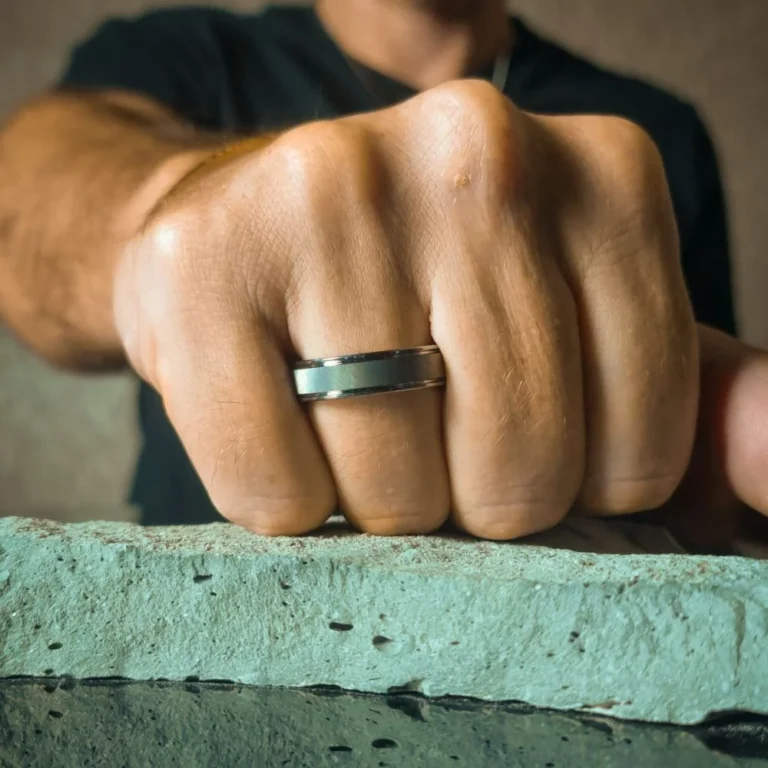 Tungsten 6mm Mens Wedding Ring with Satin Center