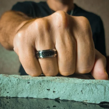FTR-010-Tungsten-Mens-Ring Tungsten 8mm Ring With Carbon Fibre Centerline