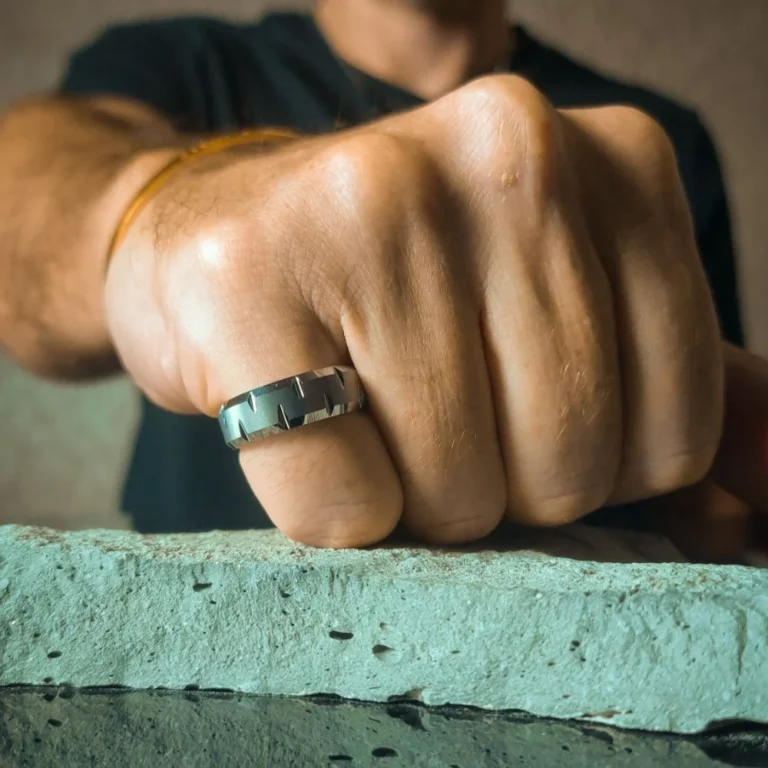 Cut Edge 8mm Tungsten Mens Ring
