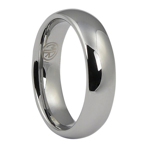 polished tungsten ring for men