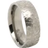 Titanium 8mm Ring With Embossed Jaguar Pattern