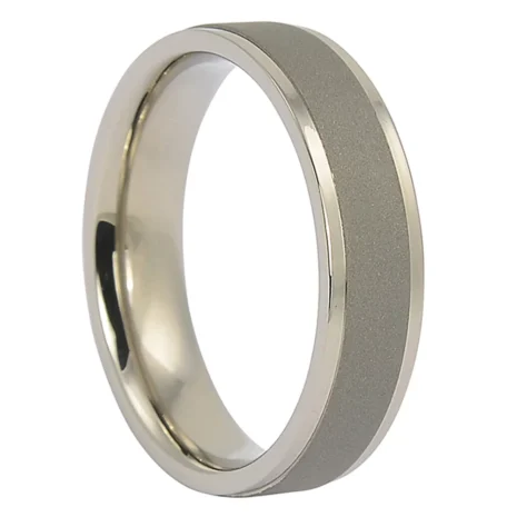 ITR-062-Dark-Brushed-Titanium-Mens-Wedding-Ring-video Titanium 6mm Mens Ring with Matte Center