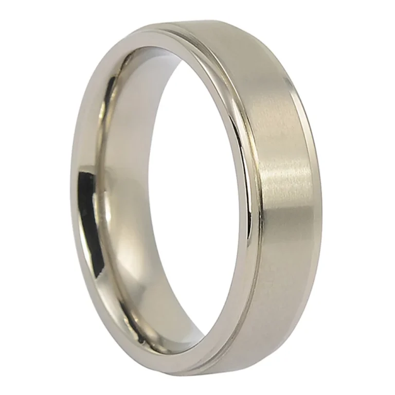 Titanium Raised Centreline Mens 6mm Wedding Ring