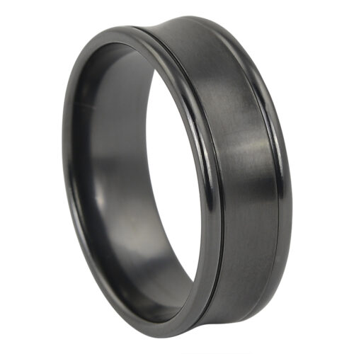 Solid Tru Black Titanium Mens Ring