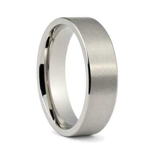 Titanium Satin Finish Mens 6mm Wedding Ring
