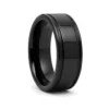 Black Twin Groove Mens 8mm Ceramic Ring