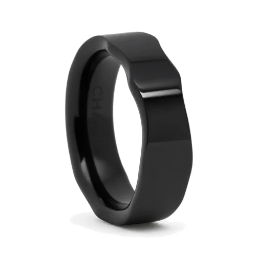 Unique Polished Mens 7mm Ceramic Ring
