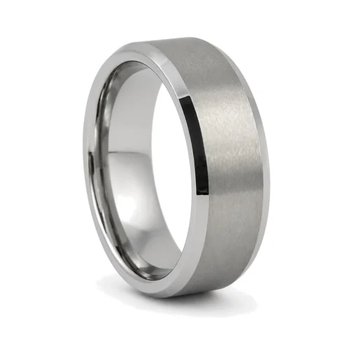 Brushed 8mm Mens Tungsten Ring