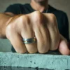 Tungsten 8mm Mens Wedding Ring With Gold
