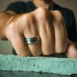 Brushed Tungsten 8mm Ring with Polished Centerline