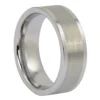 Brushed 8mm Flat Mens Tungsten Ring