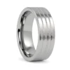Wide Triple Grooved 8mm Tungsten Ring