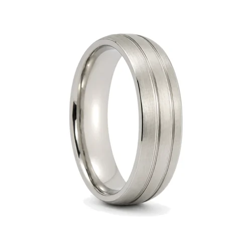 Classic Two-Tone Titanium 6mm Wedding Band