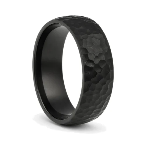 Textured Black 7mm Titanium Ring