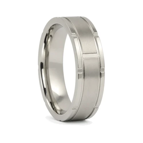 Titanium 7mm Ring with Unique Edge