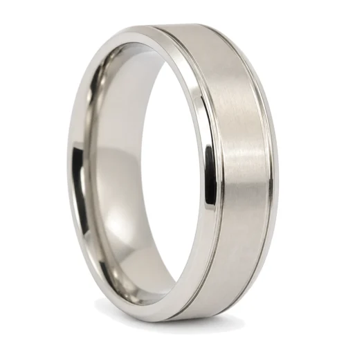 Titanium 7mm Ring with Polished Edges