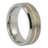 Tungsten 8mm Wedding Ring with Gold