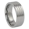 Wide Triple Grooved 8mm Tungsten Ring