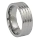 Wide Triple Grooved 8mm Tungsten Ring