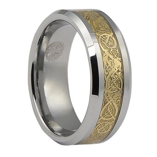 Unique Gold and Tungsten Ring