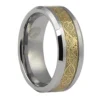 Unique 8mm Mens Gold and Tungsten Ring