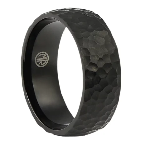 ITR-079-Textured-Black-Titanium-Ring-video Textured Black 7mm Titanium Ring