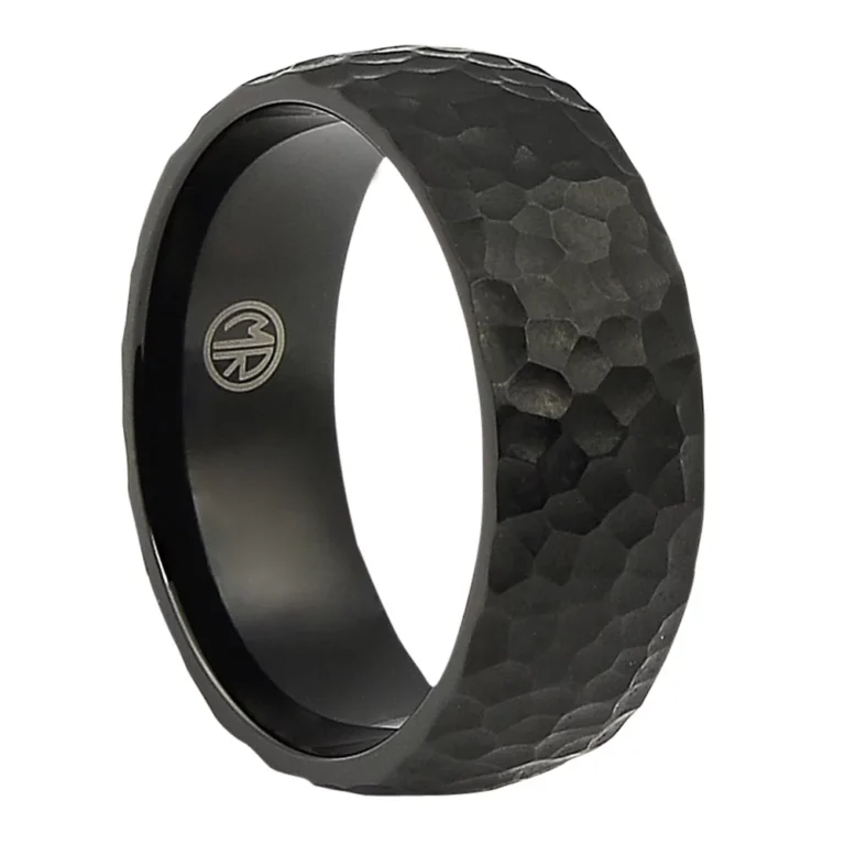 Textured Black 7mm Titanium Ring