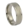 Titanium 7mm Mens Ring with Stone Brushed Finish