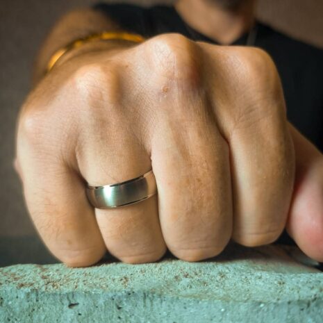 ITR-083-Titanium-Ring Titanium 7mm Mens Dome Wedding Ring