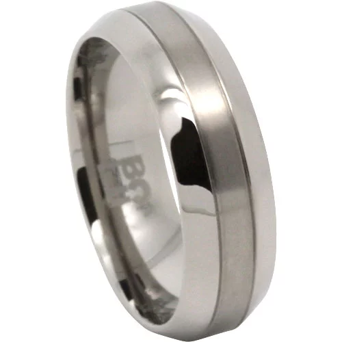 Titanium 7mm Ring with Tapered Edge