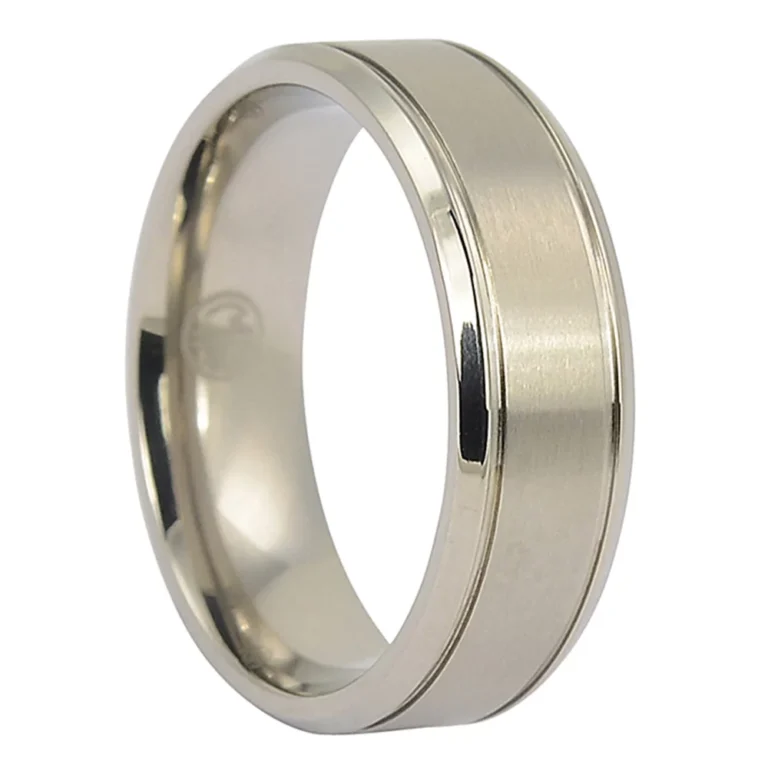 Titanium 7mm Ring with Polished Edges