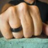 Mens Black Titanium 8mm Ring