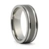 Dark Matte Finish Titanium 7mm Mens Ring