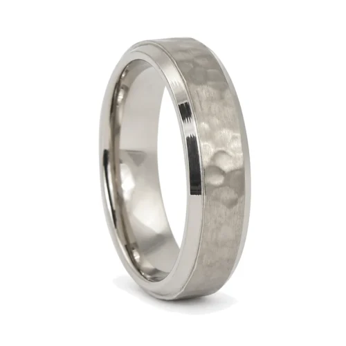 Hammered 6mm Titanium Wedding Ring