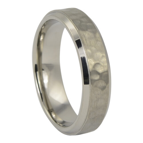 Hammered Titanium Wedding Ring