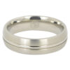 Brushed Titanium Wedding Ring with Raised Centerline