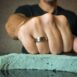 Brushed Titanium 7mm Wedding Ring with Raised Centerline