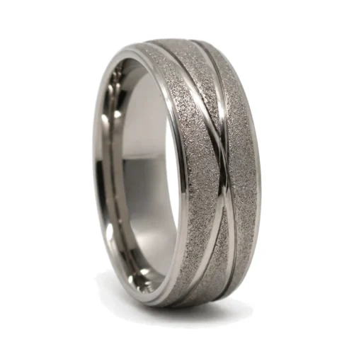 Titanium Sandblast 8mm Mens Wedding Ring
