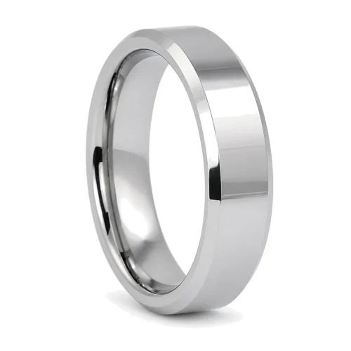 Polished Flat 6mm Tungsten Wedding Ring