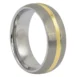 Tungsten Dome 8mm Mens Wedding Ring With Gold