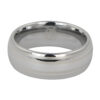 Dome Polished Tungsten Ring with Dual Brushed Line Accents