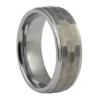 Mens Hammered 8mm Tungsten Ring