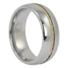 8mm Mens Wedding Tungsten Ring with Plated Rope Inlay